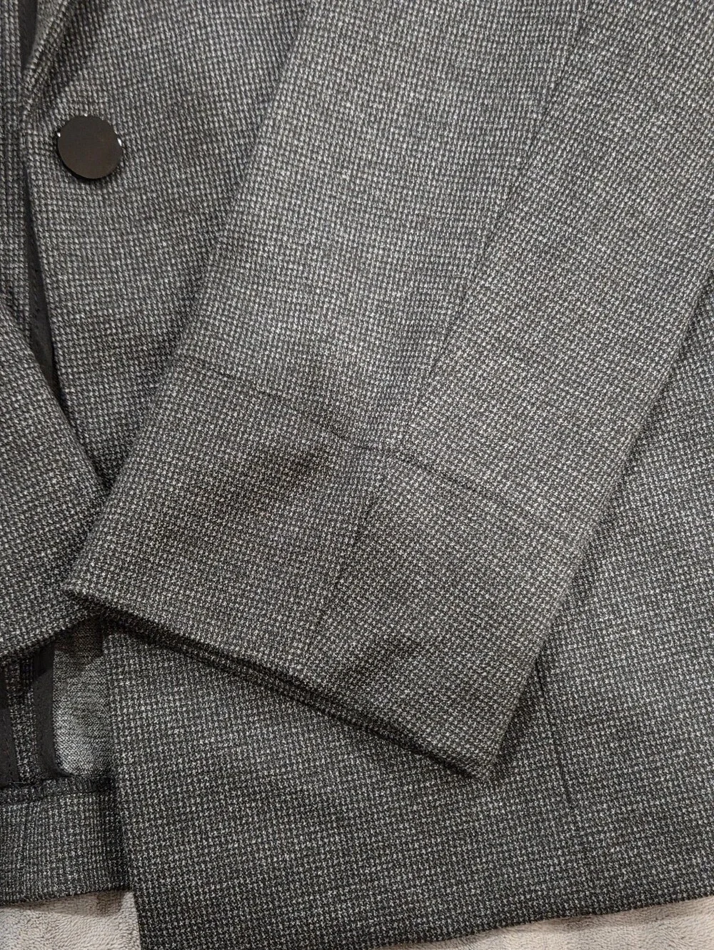 Investments Charcoal Textured Single-Button Blazer